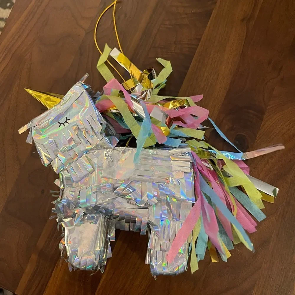 Paper Source Mini-Piñata Iridescent Unicorn Cute Desk or Party Decoration